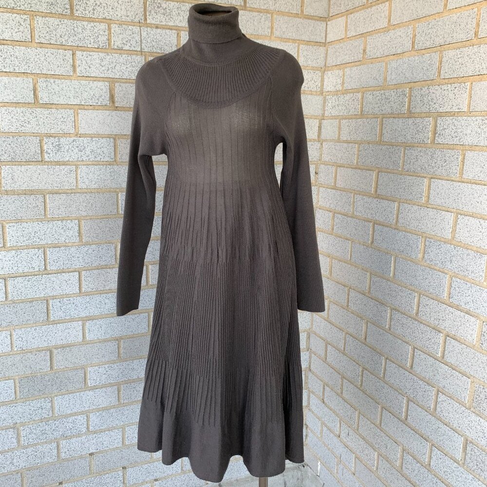 Anthropologie SITA MURT GRAY TURTLENECK DRESS MIDI  EU SIZE 44/10 50% FINE WOOL